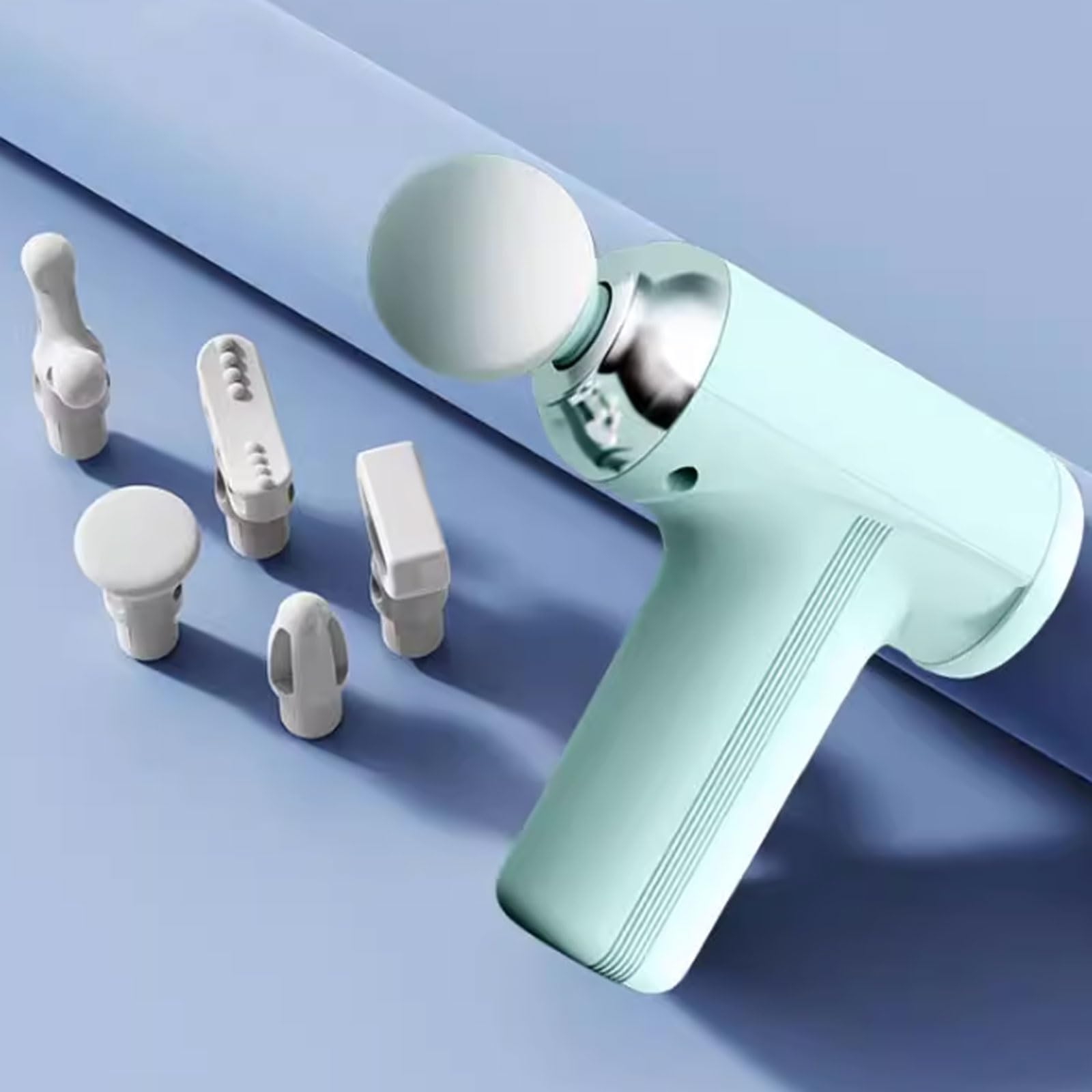 Cichy plastikowy pistolet do masażu z 4 prędkościami i 8 głowicami do masażu ładowalny masażer perkusyjny potężny masażer tkanek głębokich kompaktowy