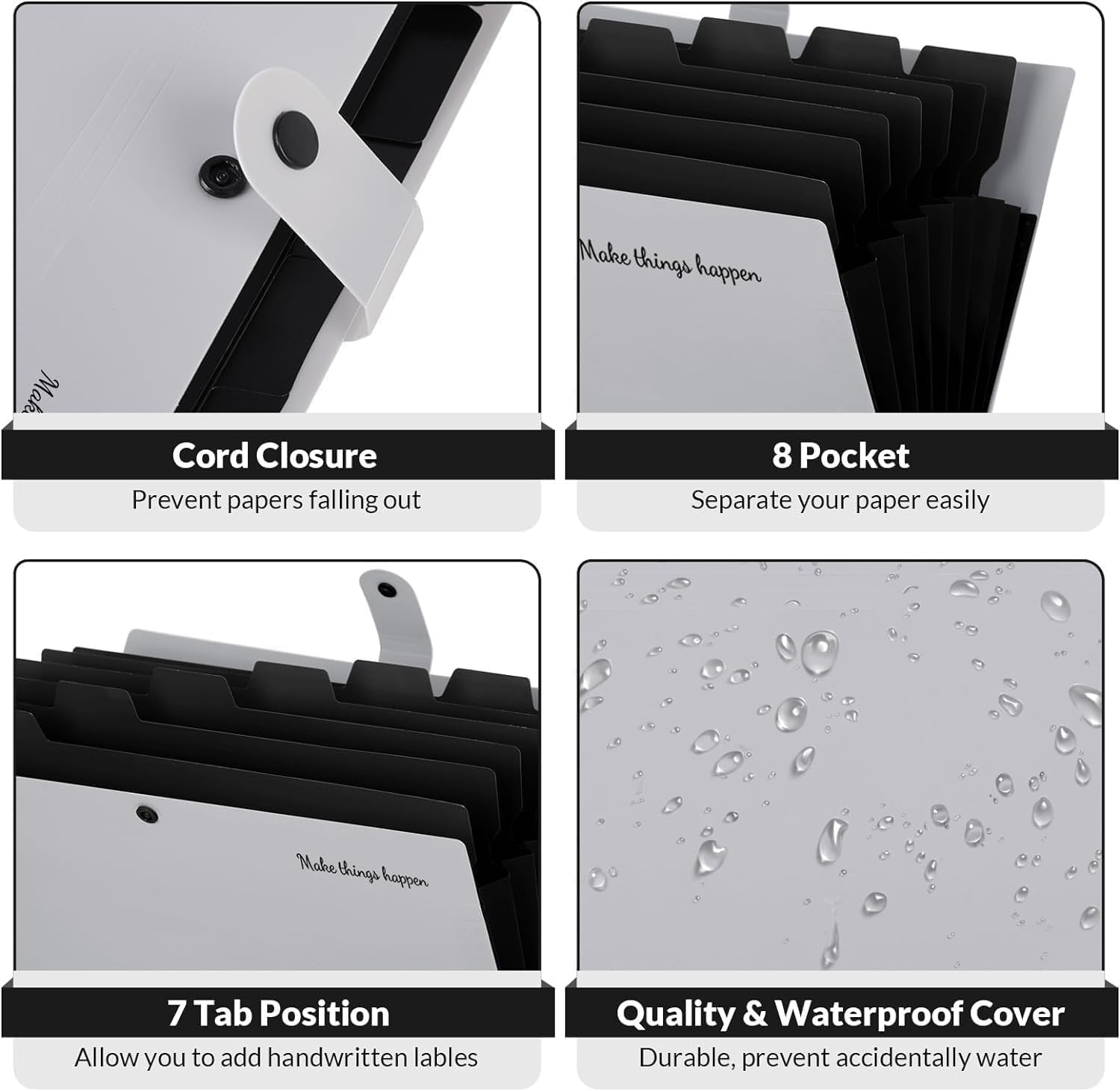 SKYDUE Folders for Paperwork A4, Expanding File Folder with 8 Pockets, Pastel Folders, Paperwork File Organiser - Image 3