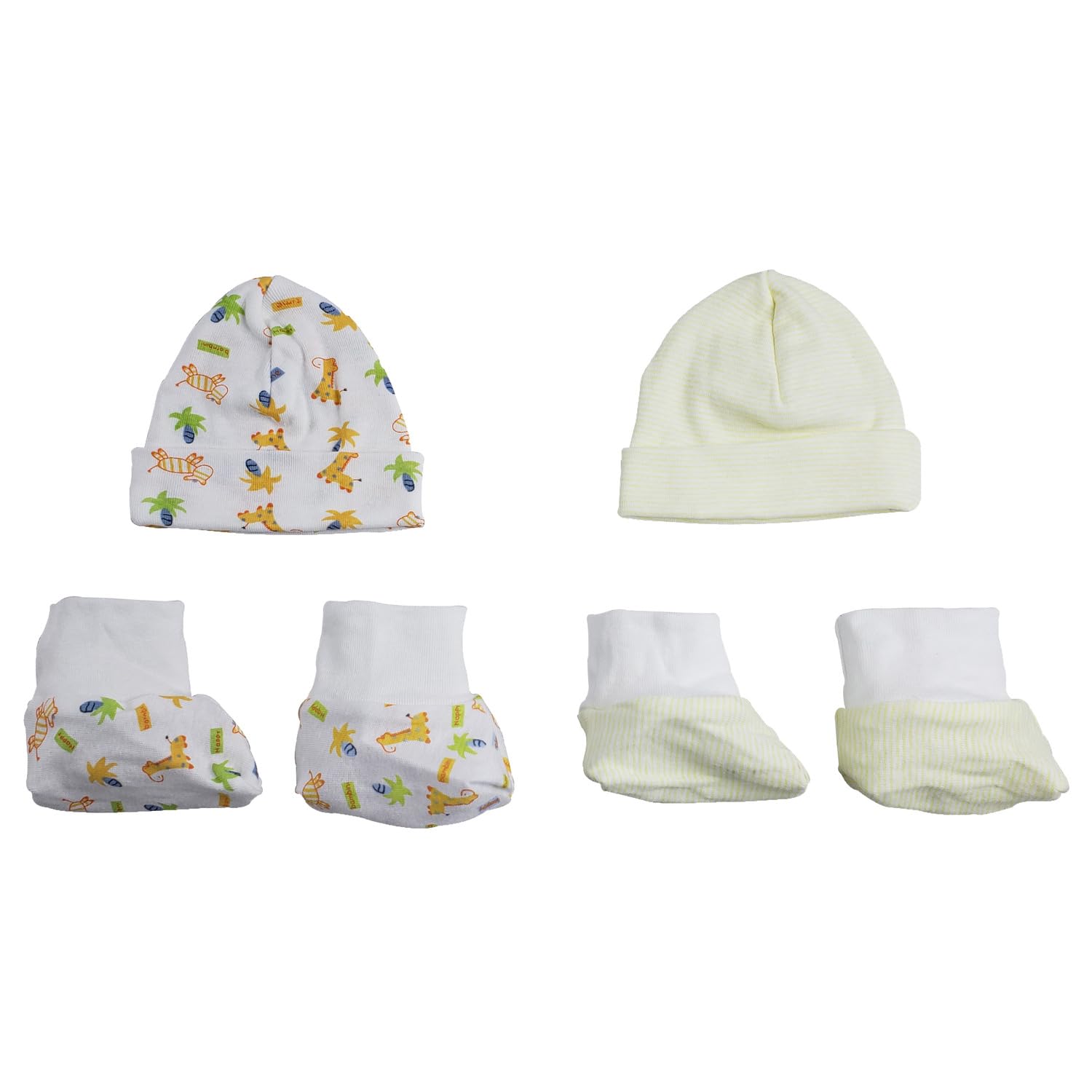 Caps, Booties - 4 Pc Set - Newborn