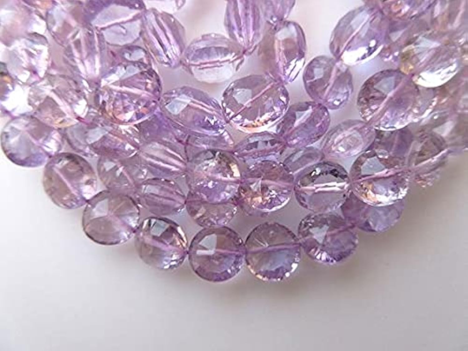 Améthyste rose 10mm perles concaves pour éliminer les reflets ternes de vos colliers