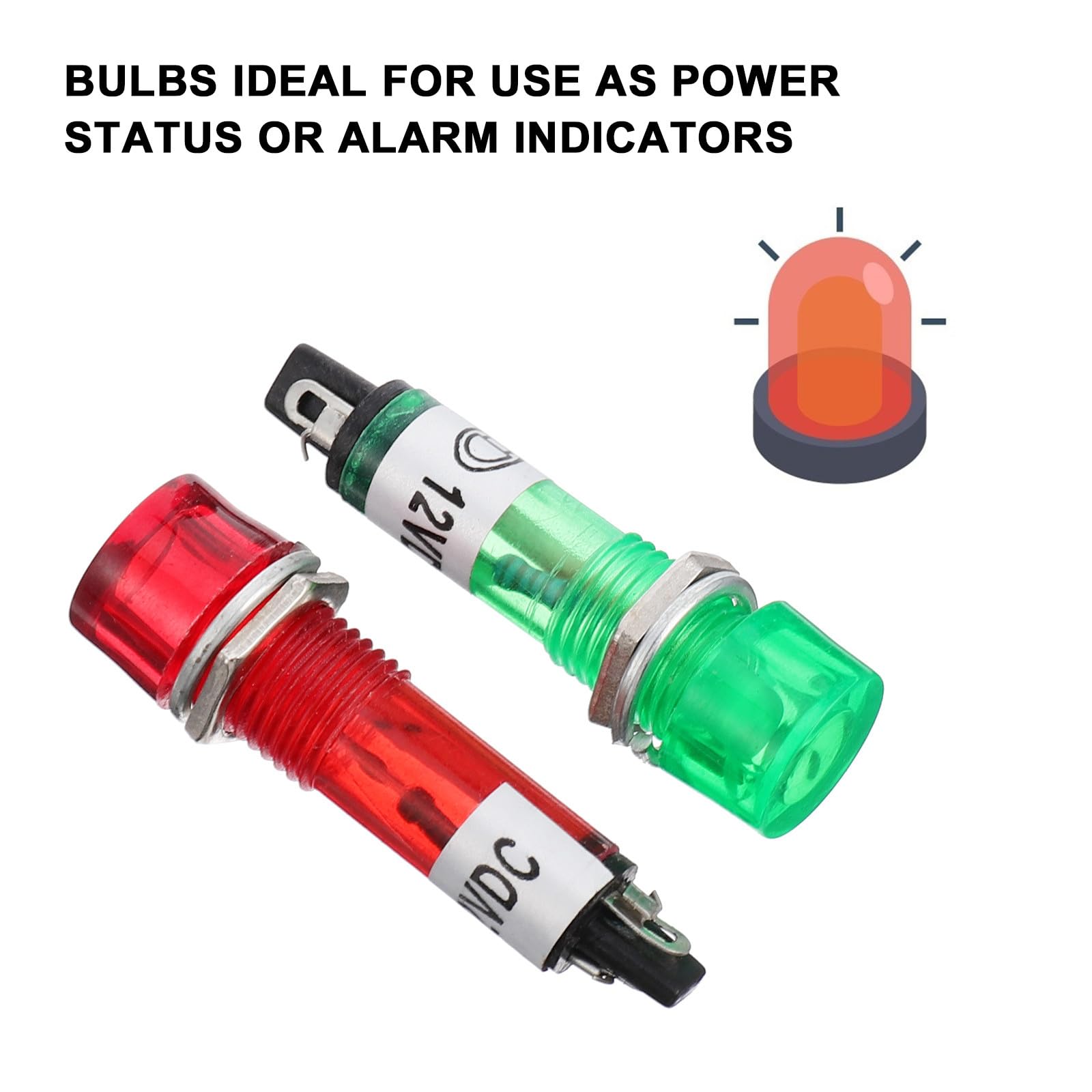 POPETPOP Voyants Indicateurs LED 10mm 20 Pièces pour Congélateur et Armoire, Plastique Solide, Conductivité Forte, Connexion Facile pour Indication D'état et Alarme