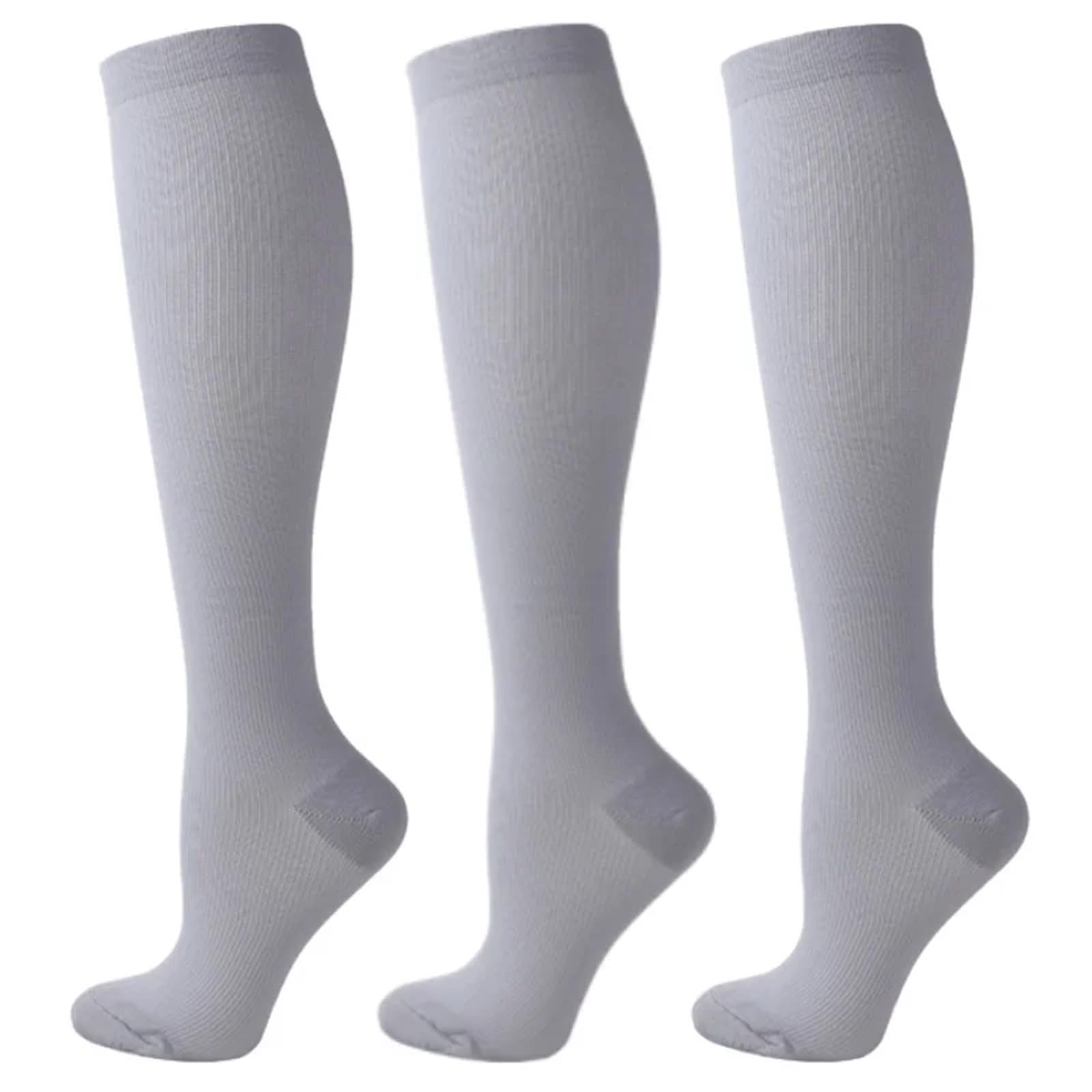 Medias de compresión hombre calcetines adelgazantes grises pack de 3 YS001