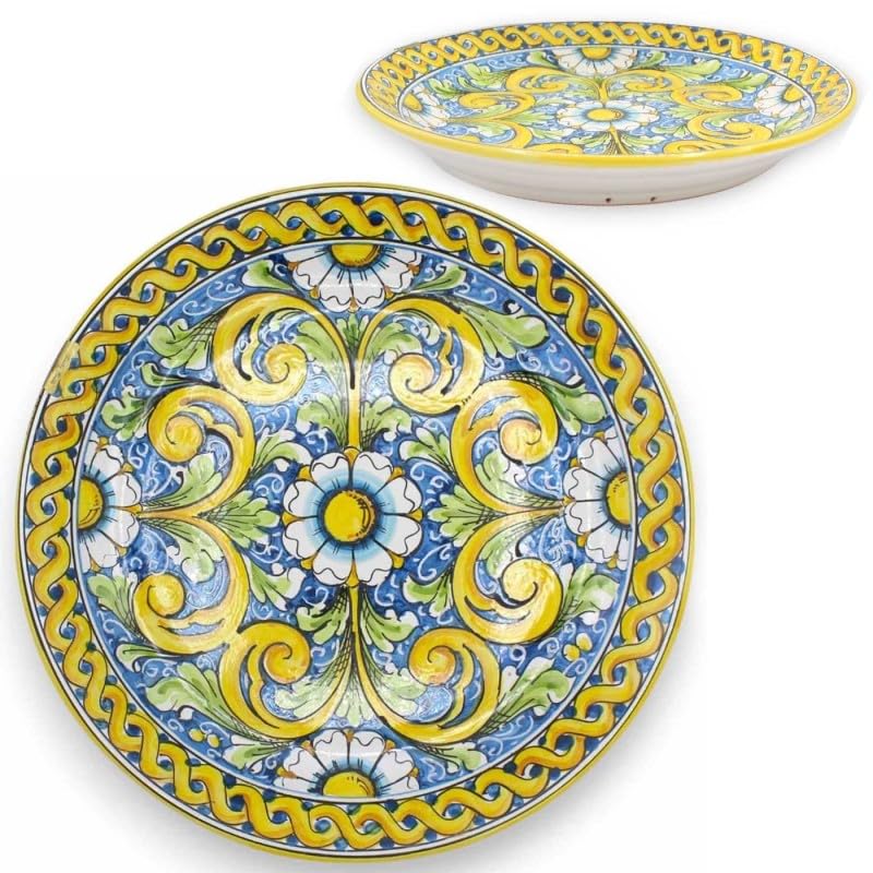 Plato de cerámica Caltagirone SICILIA BEDDA CAPACI con decoración barroca floral