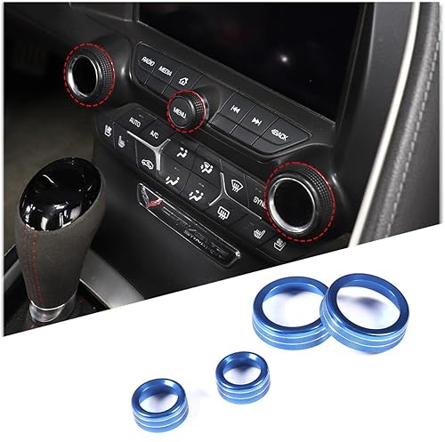 Miniatura 9 de TINKI Anillo decorativo de ajuste de brillo para instrumento de automóvil, para Chevy C7 Corvette 2014-2019, accesorios interiores (anillo de