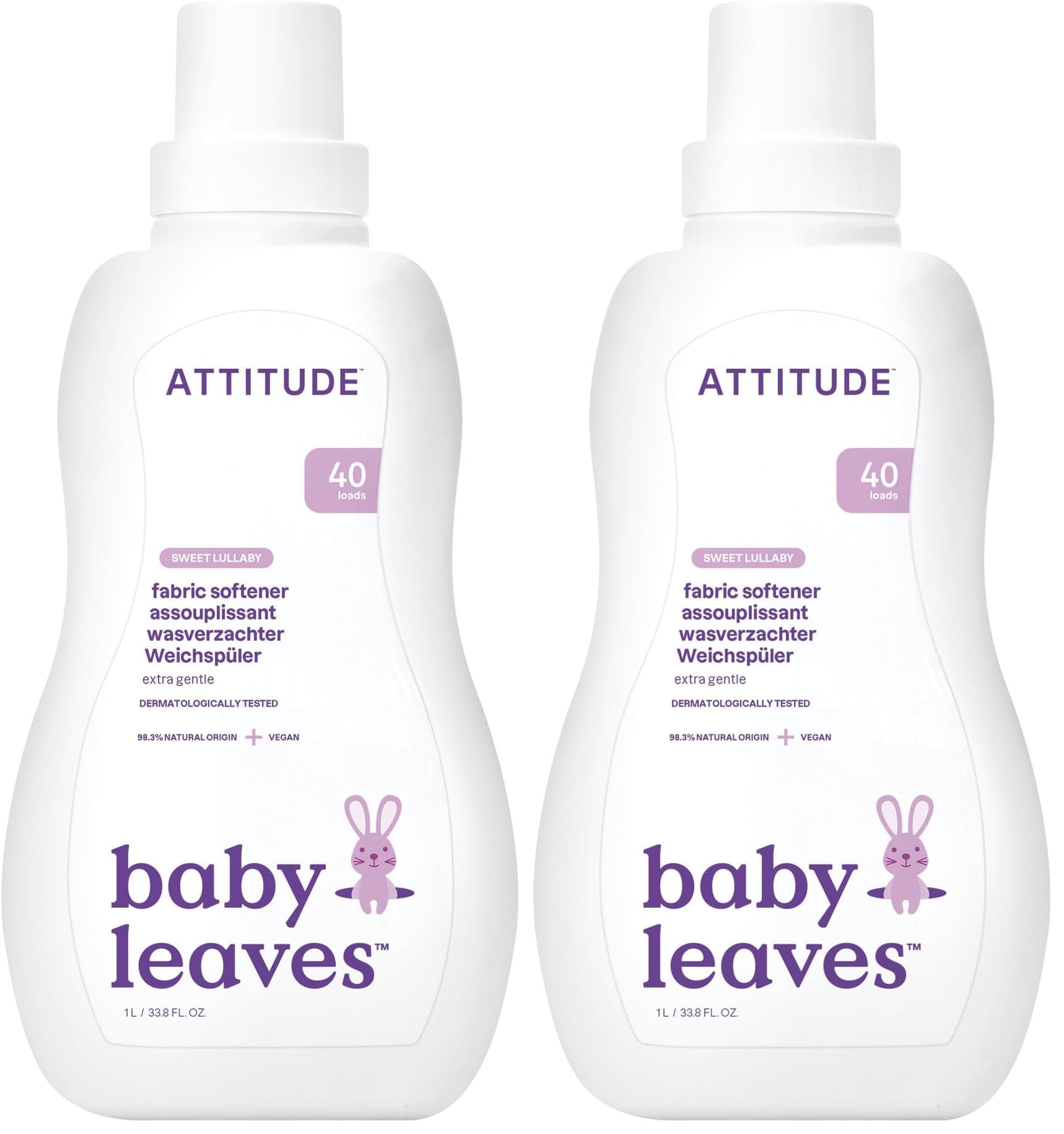 ATTITUDE Sweet Lullaby Fabric Softener - 40 loads (Pack of 2)