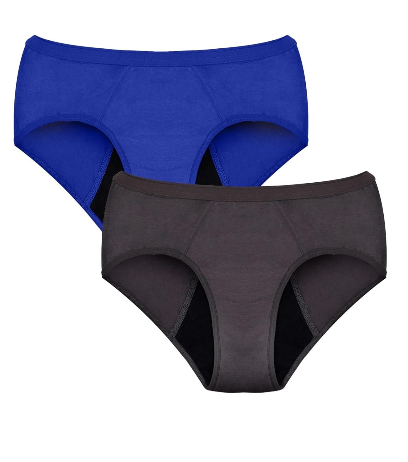 PLUMBURY Ultimate Leak Proof Cotton Spandex Reusable Period Panties Menstrual Postpartum Underwear for Women (Pack of 2) PLUMBURY Ultimate Leak Proof Cotton Spandex Reusable Period Panties Menstrual Postpartum Underwear for Women (Pack of 2)