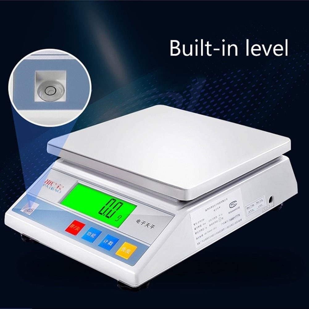 Báscula electrónica de Alta precisión for Hornear en casa, báscula de Cocina, báscula de Banco de pesaje, báscula de Cocina de Acero Inoxidable Premium(6kg/0.1g)