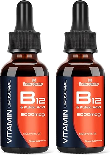Vitamina B12 liposomal 5000mcg líquido sublingual maximiza la absorción, vegano B12 metilado con ácido fúlvico, metilcobalamina 3 en 1 para energía,