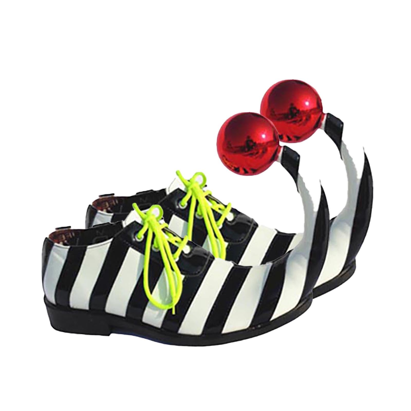 Aislor Funny Circus Clown Shoes with Red Ball Stripe Jumbo Clown Shoes for Halloween Carnivals Pretend Play