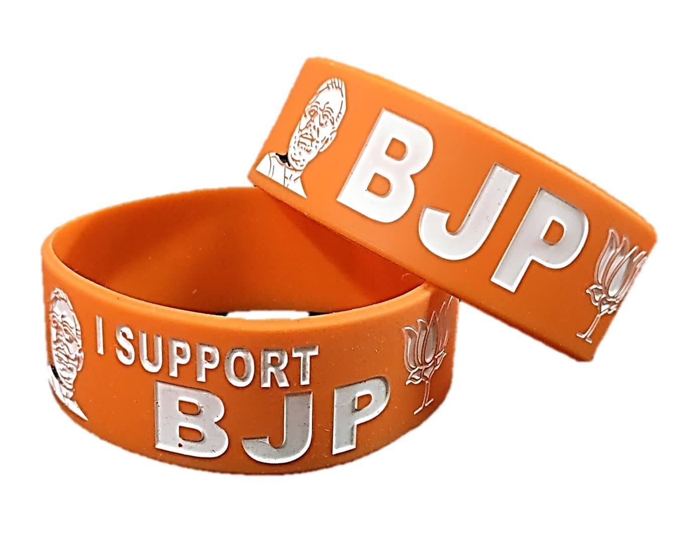 UNIq Top Selling Bharatiya Janata Party ? BJP Saffron (Orange) Colour Silicone Rubber Wristband - BJP Flaunt Cuff Bracelet for Unisex to wear Everyday. (1, Big (2.5 cm Width)) (B07ZBLKRV7) Amazon Price History, Amazon Price Tracker
