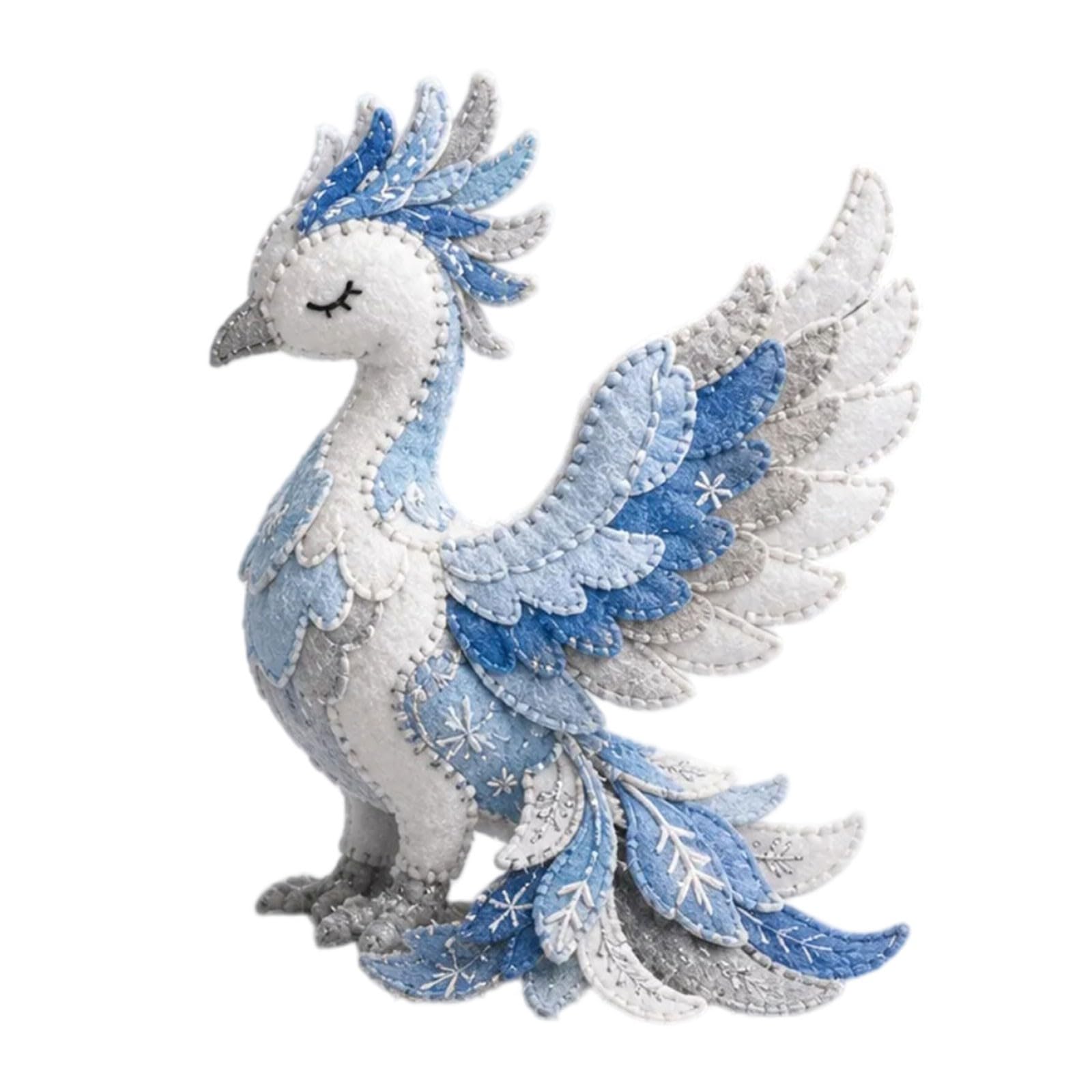 Arctic Winter Guardians DIY Patchwork Kit, Felt Animal DIYSewing Kit, Pre-Cut 3D Mythical Creature DIY Plush Craft Kit, Handmade Stitching Assembly for Beginners, Gift for Home Decoration