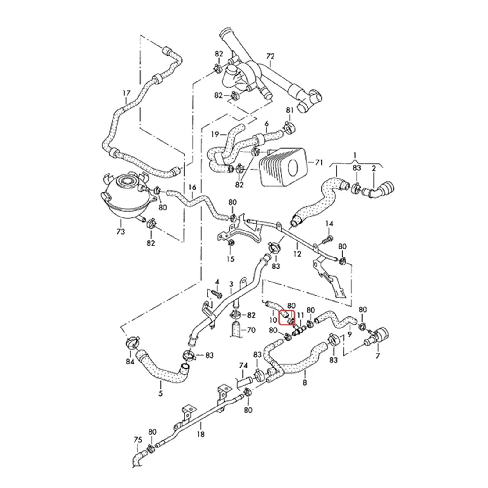 1. Aluminium-Kühlmittel-T-Fitting Connector für Hochtemperatur-Fahrzeugkühlsysteme N90693001 Kühlmittelschlauchverbinder