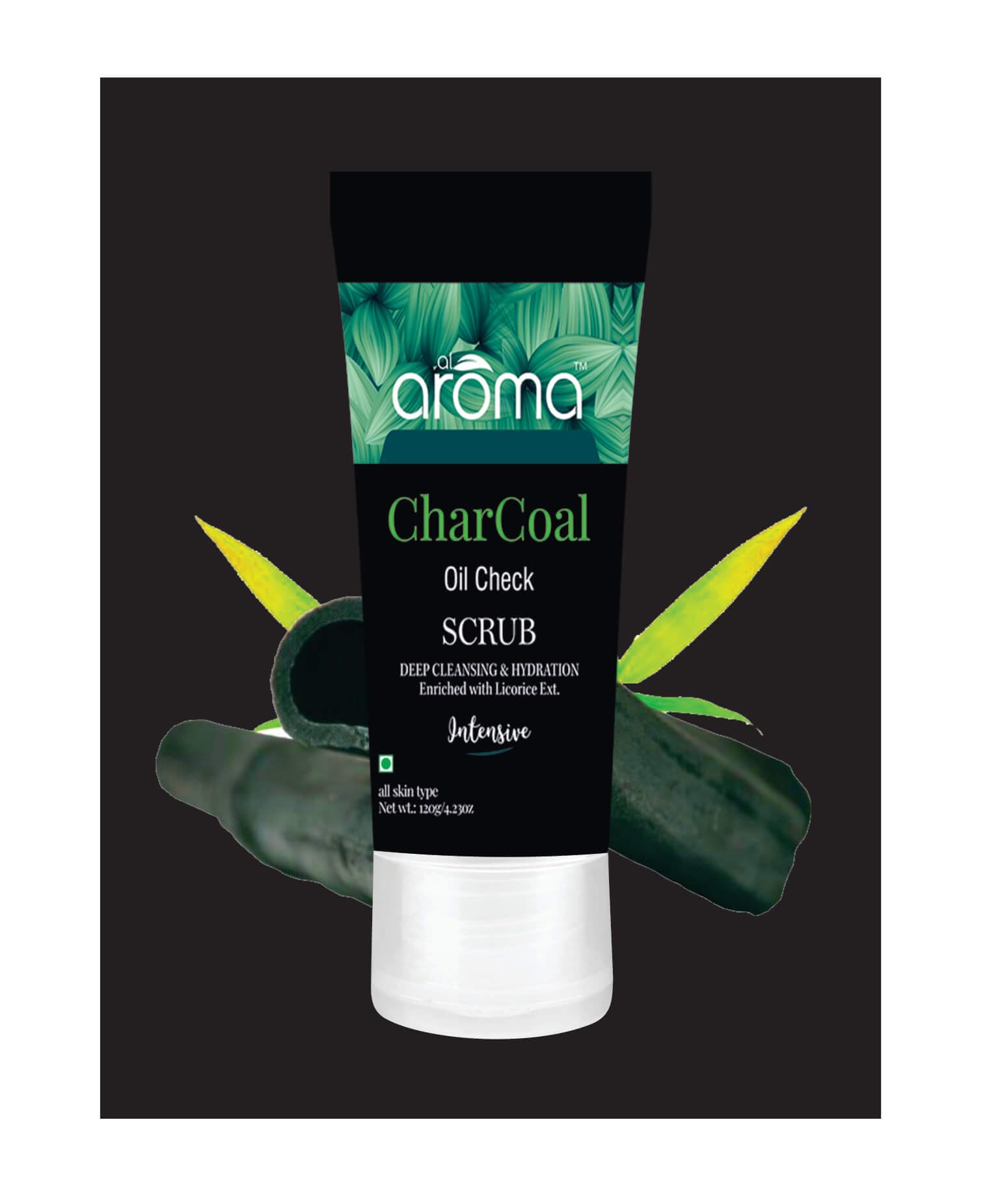 Aroma Leafs Charcoal Face Wash For Glowing Skin Tan & Oil Control Acne Fairness Face Wash For Women & Men - 120GM