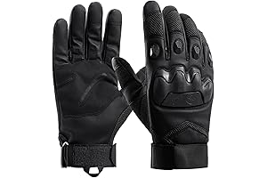  Tactical Gloves for Men: Touchscreen Motorcycle Gloves with Hard Shell Leather Palm