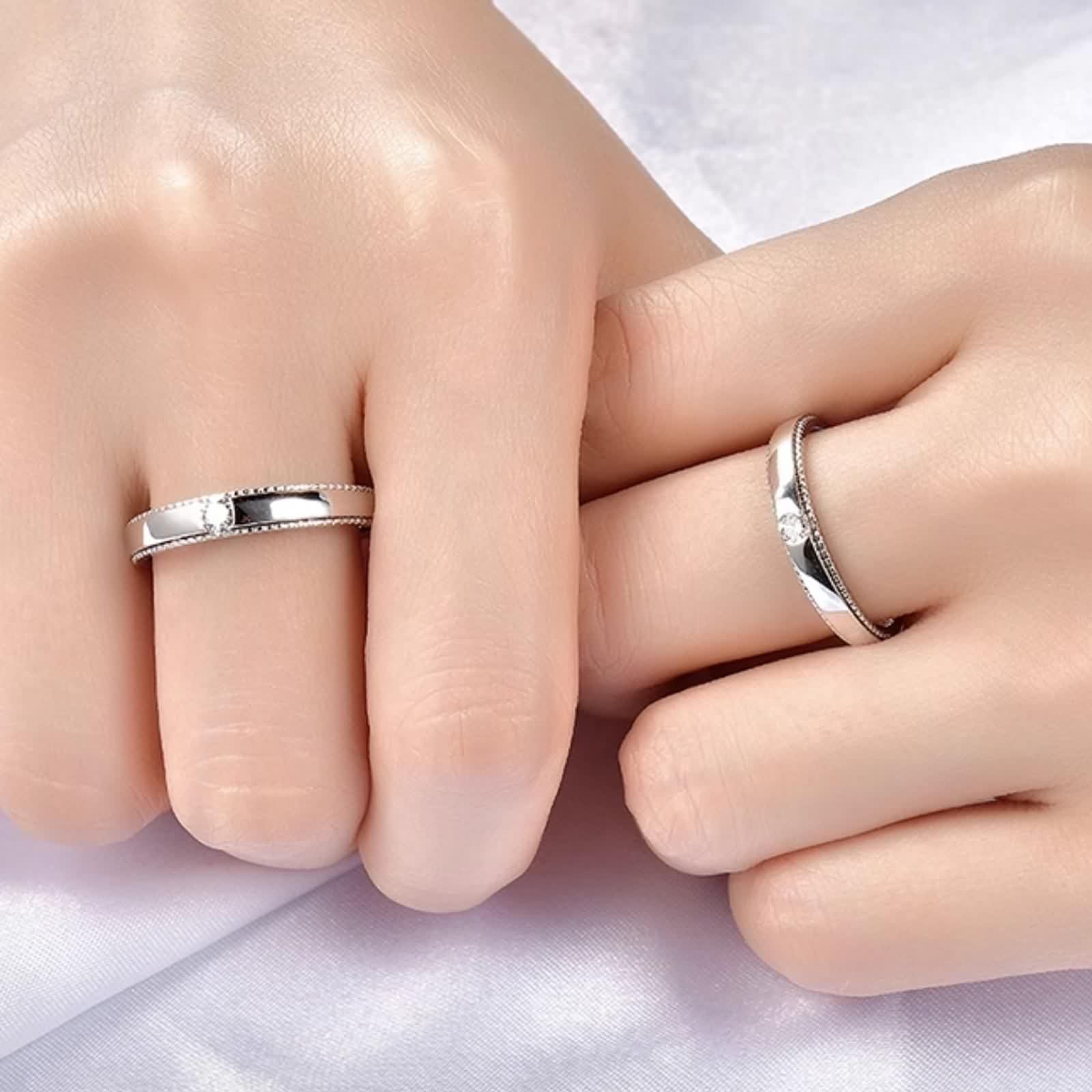 Anillo de compromiso para hombre de platino con diamante blanco de 0,13 quilates, de plata Pt950, talla 54 (17,2)