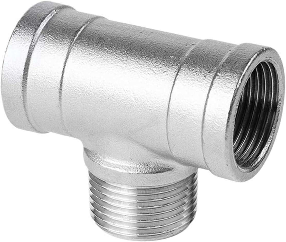 304 Stainless Steel Internal and External Wire tee External Thread Joint Accessories External Thread Mouth tee Plumbing Pipe Fittings 4-6 Points(G1/4)