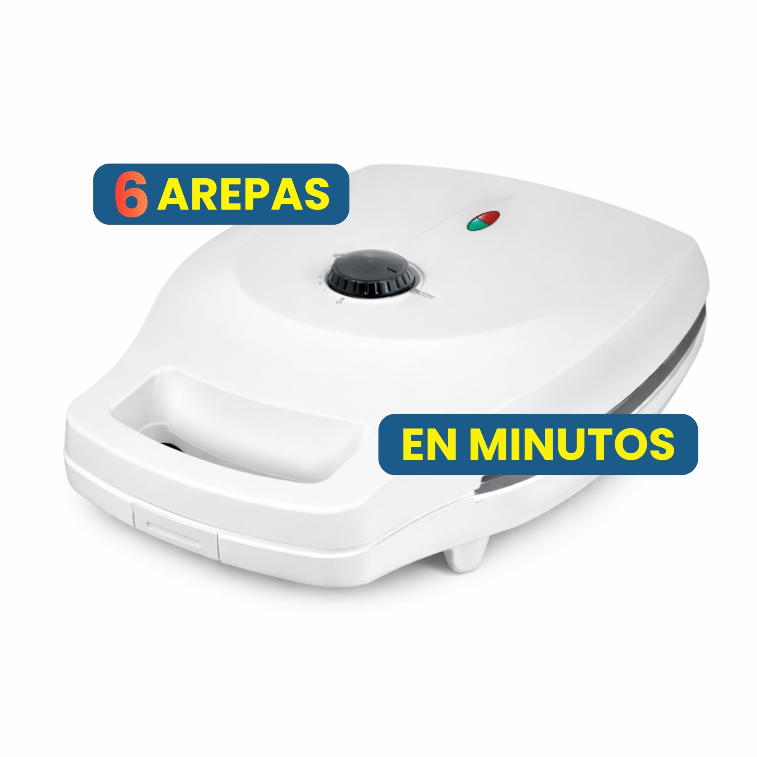 Tostiarepa Eléctrica de 6 Cavidades | Tostadora para Arepas Venezolanas | Molde Antiadherente para Arepas Caseras de Maíz | laborawi