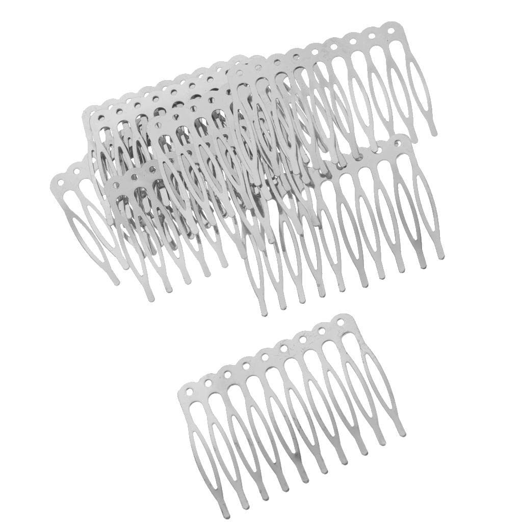 20 Stück Unbemalte Metallhaarkämme, 55 Mm, mit 10 Zinken, für DIY Haaraccessoires