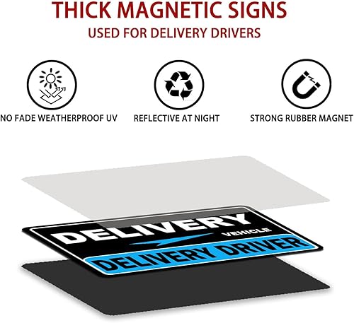 Miniatura 5 de Flex Delivery Driver - Imán de automóvil, puerta magnética de entrega y letrero de parachoques, alto reflectante, magnético más fuerte, diseño