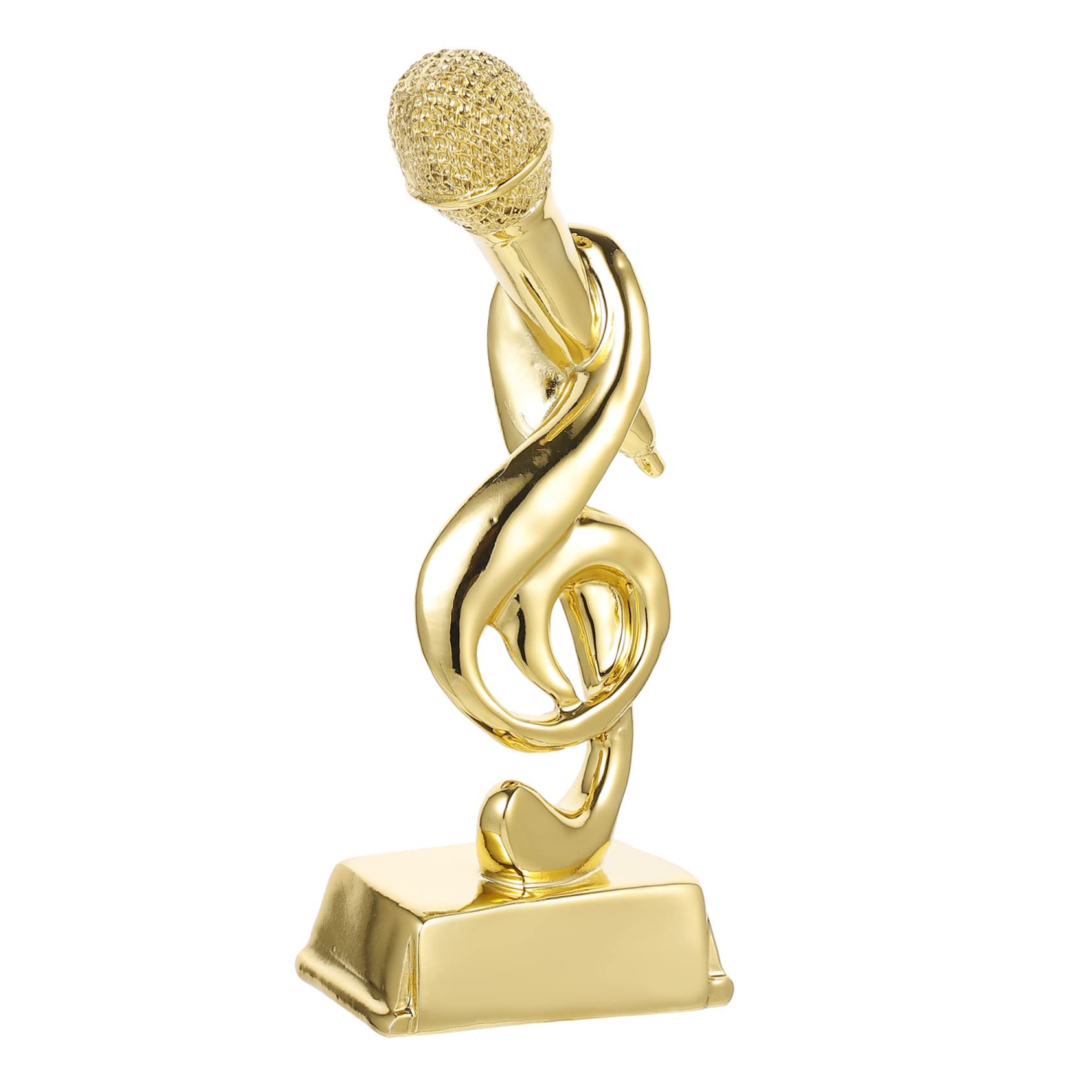 jojofuny Desk Mic Music Trophy Childrens Microphone Grammy Musical Singing Competitions Trophy Microphone Music Prize Awards Trophy Children Microphone Trophy Golden Trophy