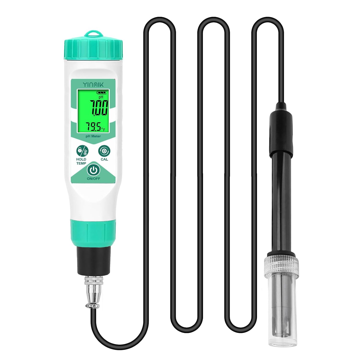 Smart pH Meter for Laboratory, Digital pH Tester, Accurate Hydroponic pH Test Kits, pH Meter with line for Pool Aquarium Water Treatment Accurately Measure and Monitor pH in Wide Range of Media