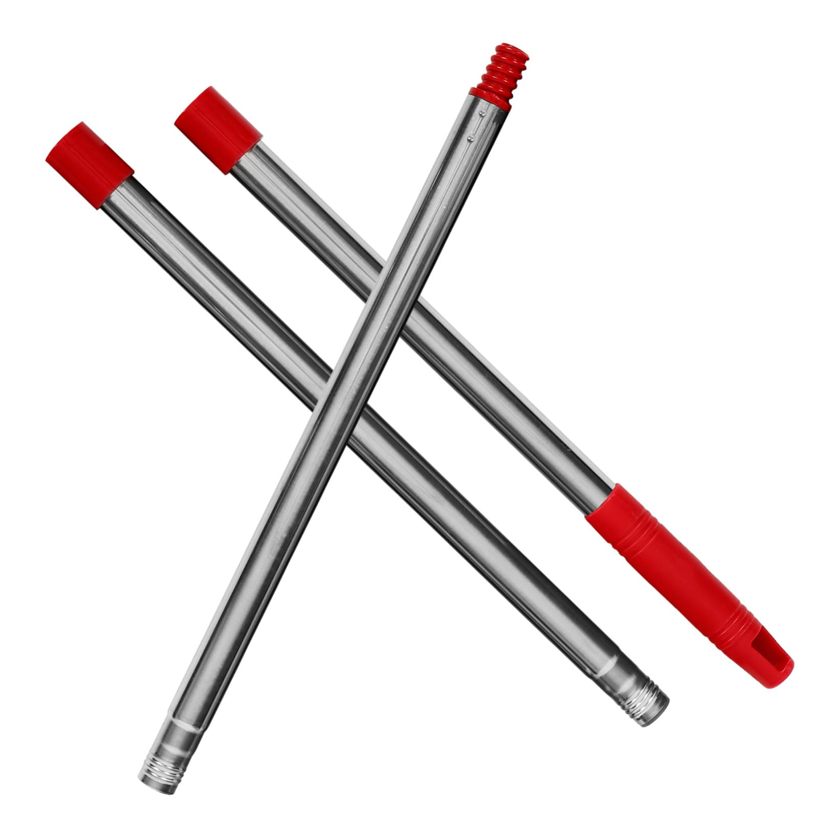 Healvian 5juegos Mop Mango De Acero Inoxidable De Tres Secciones Accesorio Para Trapeador y Escoba Duradero y Resistente La Deformación