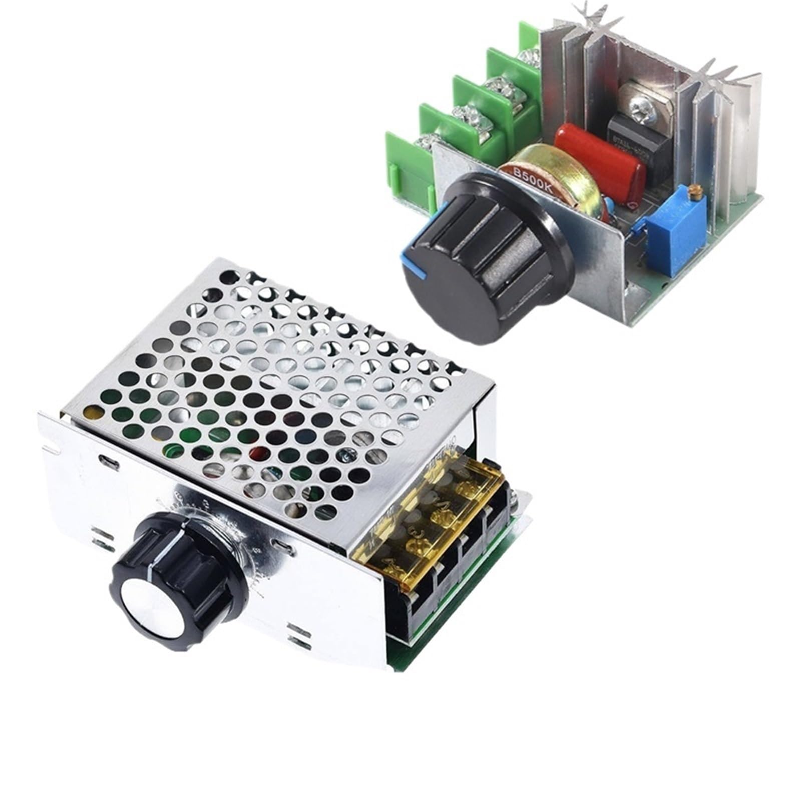 1Pcs Haute Puissance PWM 4000W/2000W 220V LED SCR AC Régulateur de Vitesse de Moteur Réglable Variateur Régulateur de Vitesse Régulateur de Tension Thermostat(4000W)