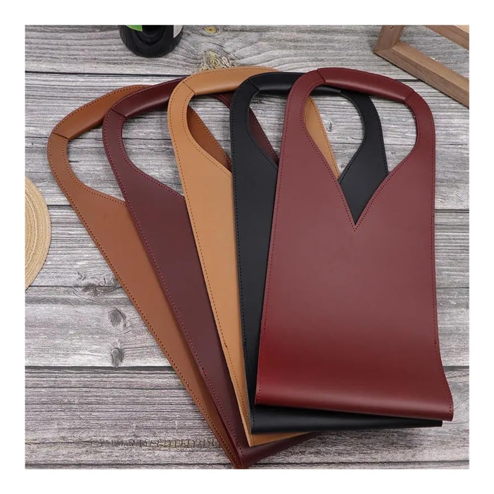 Wein-Geschenktasche, wiederverwendbar, Leder, doppellagig, für Champagner, Bier, Geschenktüten für Geburtstag, Brautpartys, Schwarz , 42x17cm