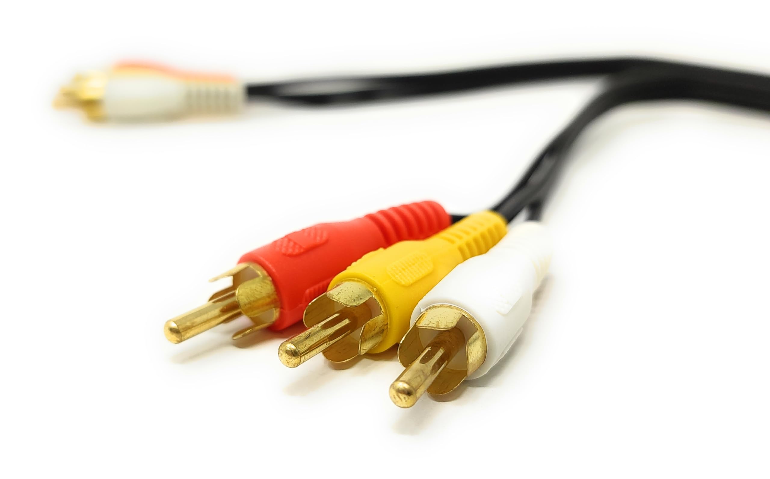 3m Triple 3 x RCA Male to 3 x RCA Male 24K Gold Plated Composite AV Audio Video Cable Compatible with Set-Top Box, Speaker - Image 4