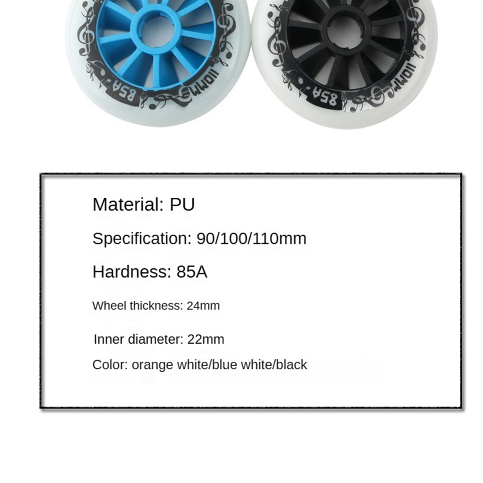 8er Pack Inline Skate Rollen Rollschuh Skating Räder Inline Rollen für Outdoor 90 mm 100 mm 110 mm Ersatz mit ABEC 9 Kugellagern Härte 85A erhöhte Geschwindigkeit