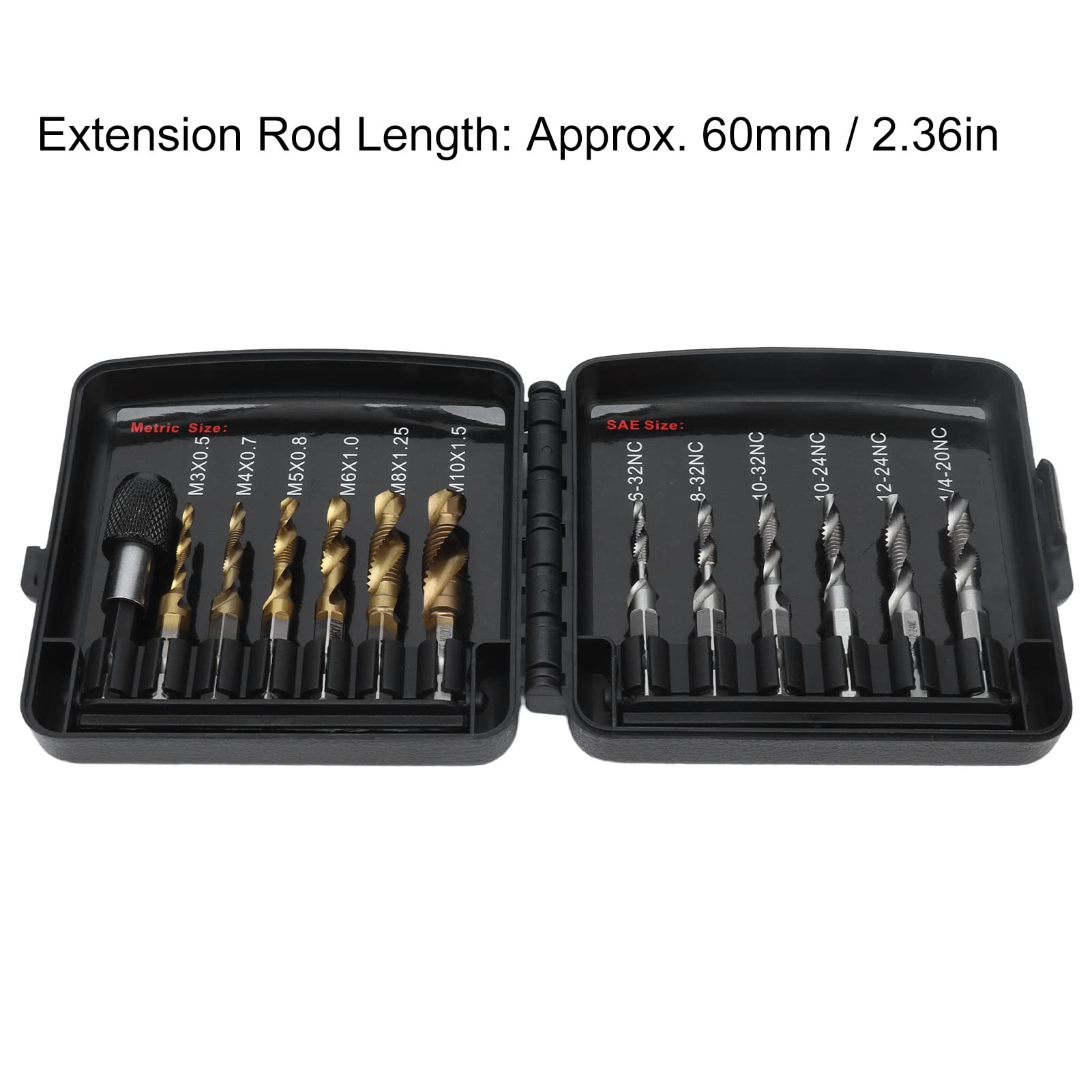 ANKROYU Drill Combined Tap, Steel Combined Tap Drill Bit Set, Wear Resistant Drill Bit Combined Tap, Drill Bits Hand Tools for Drilling Tapping Deburring