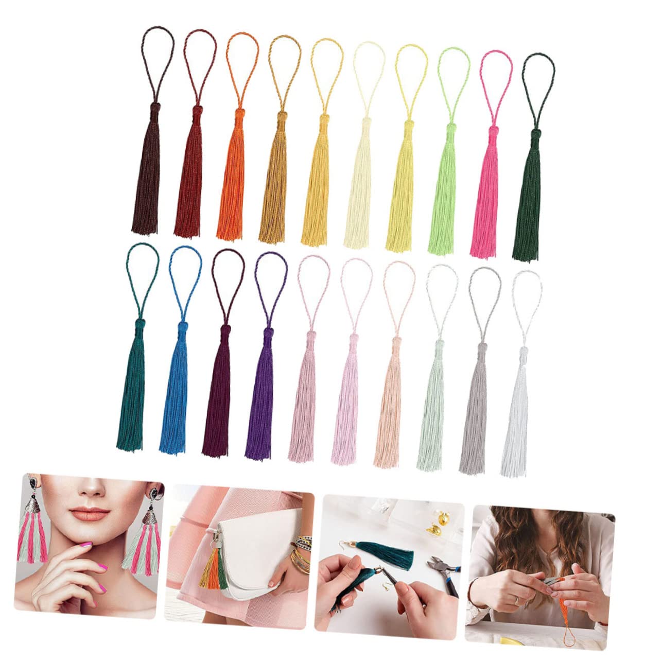 LIFKOME 300 Pièces Pendentifs à Franges Décoratives pour DIY Accessoires de Rideaux et Bijoux Glands de Luxe pour Signets Sacs et Décoration de Maison