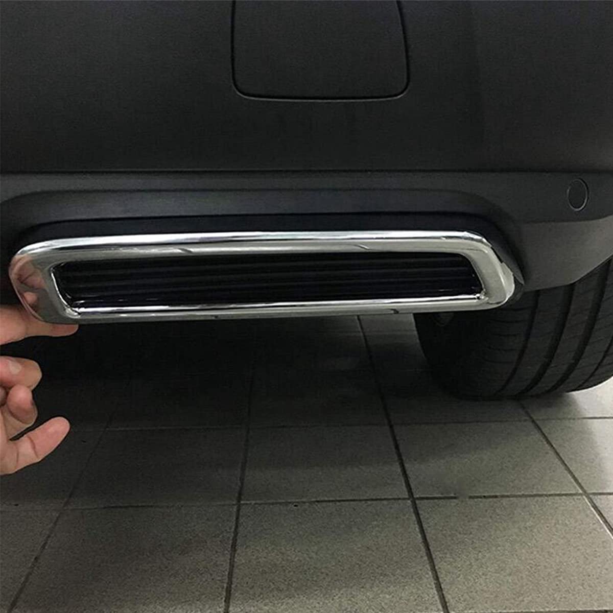 Cornice decorativa di copertura e finiture per terminale di scarico in ABS argentato, accessori auto per 3008 4008 5008 2017-2021