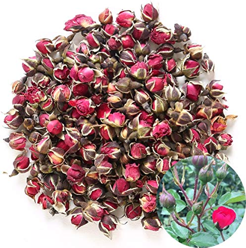 TooGet Os rebentos rosados vermelhos profundos naturais perfumados de rosa de pétalas de rosa secaram flores por grosso, categoria comestível culinária - 225 g