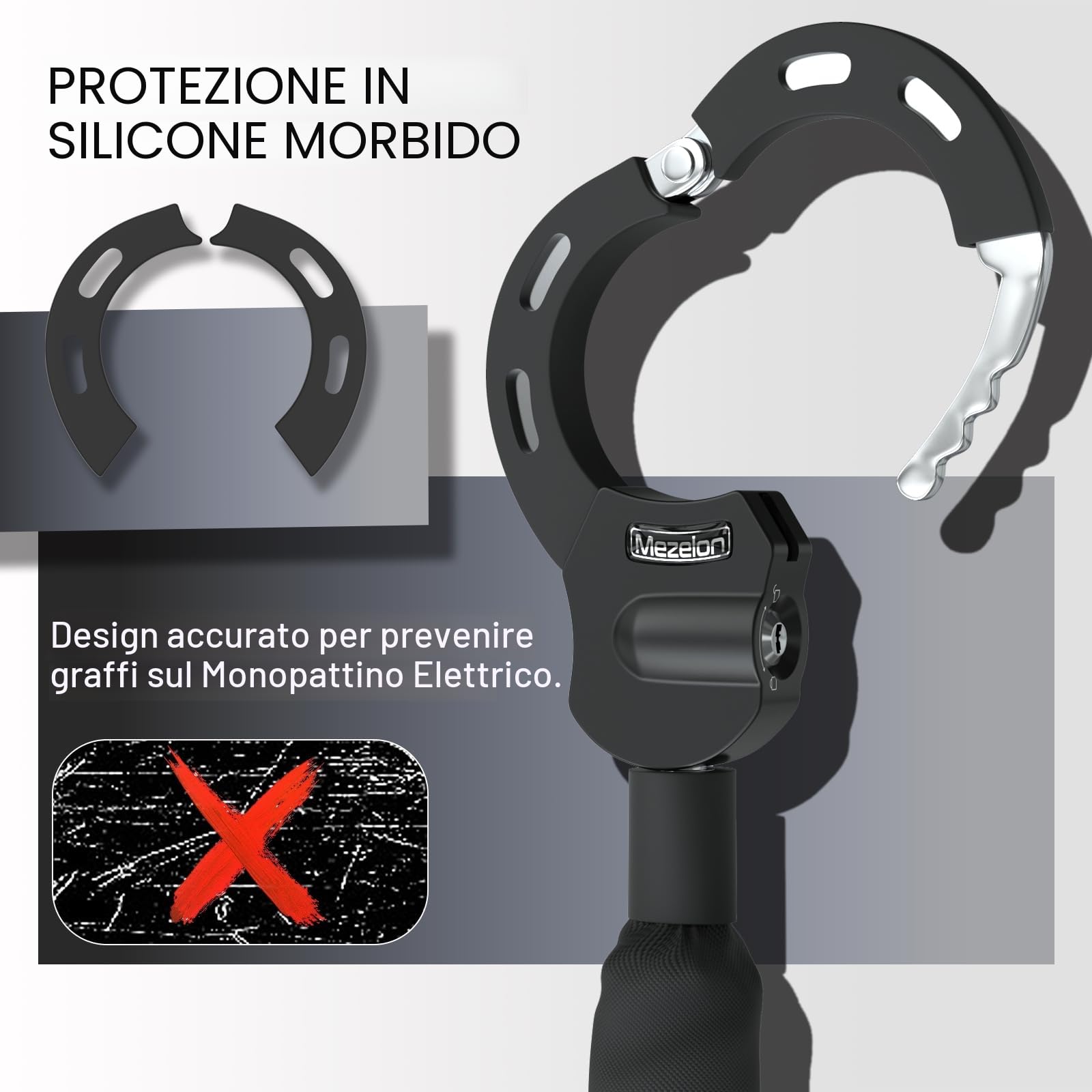 Antifurto Bici | Antifurto Monopattino Elettrico, Catena Lucchetto (4 Colori) Ideali per Biciclette, Scooter Elettrico, Moto