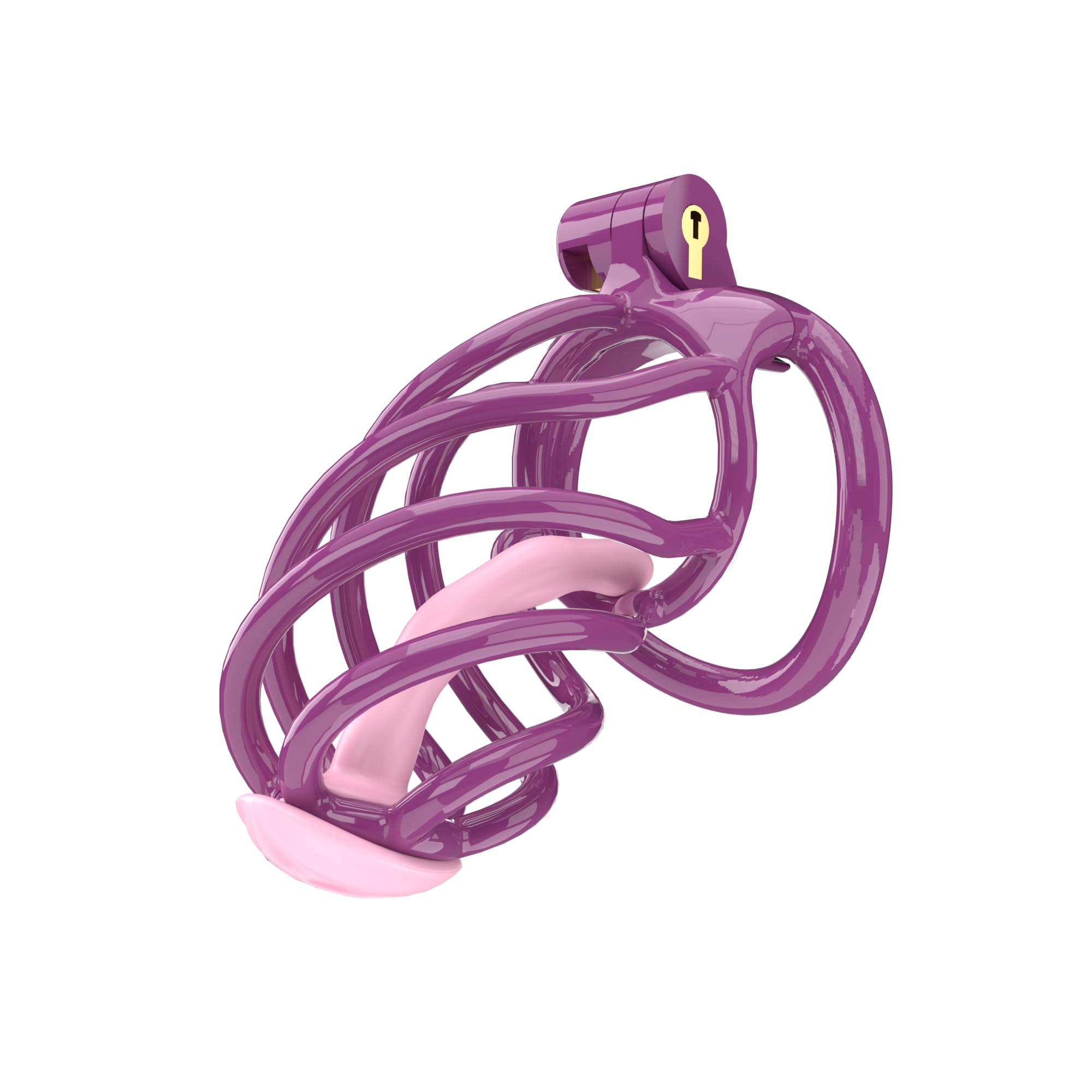 Spiral Chastity Device Yithuet Cobra 6 Resin Cock Cage, Purple: Medium Medium Purple