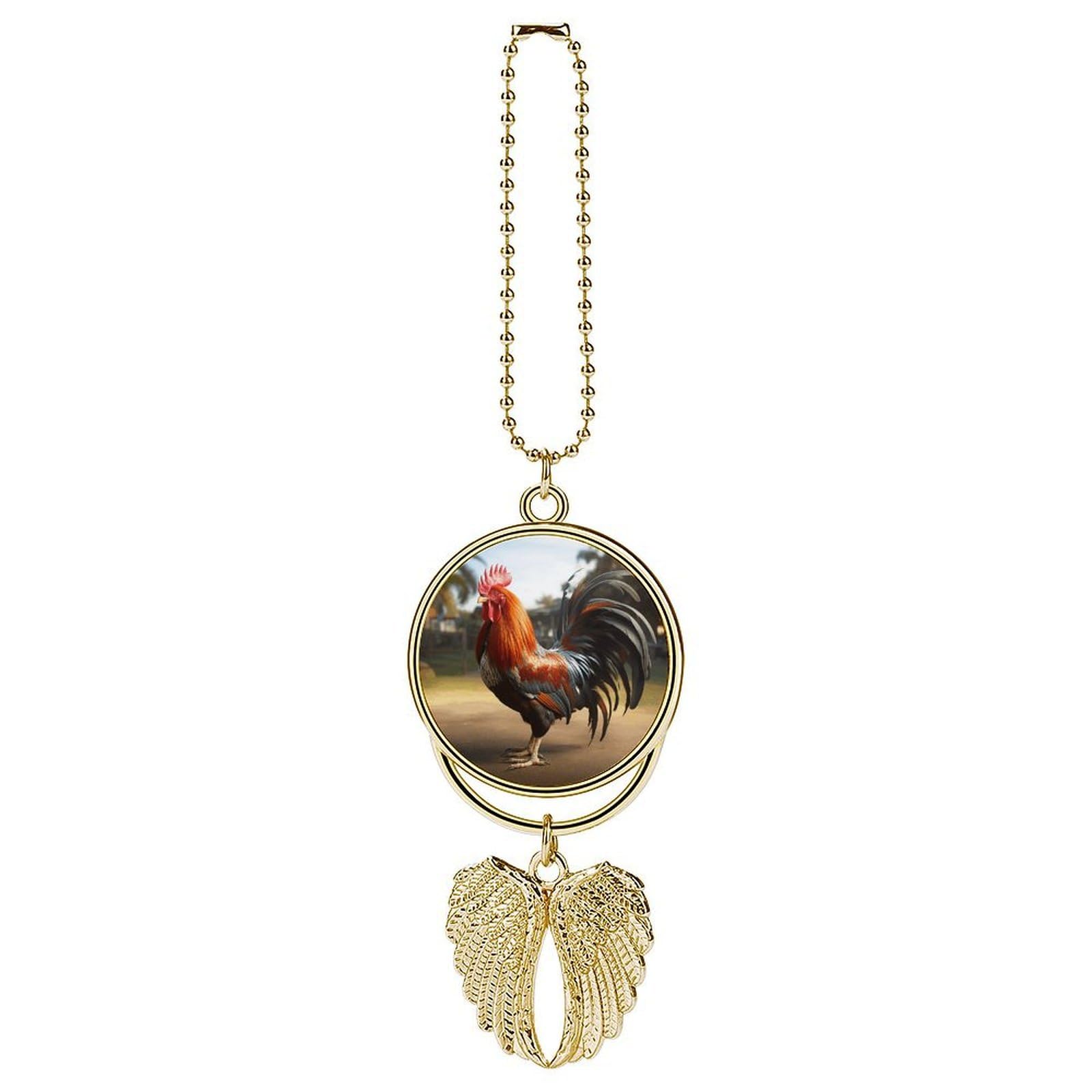 Proud Rooster Car Pendant Personalized Car Hanging Ornament Auto Rear View Mirror Hanging Decoration Accessories Metal Cars Interior Ornament for Most Cars Truck SUV
