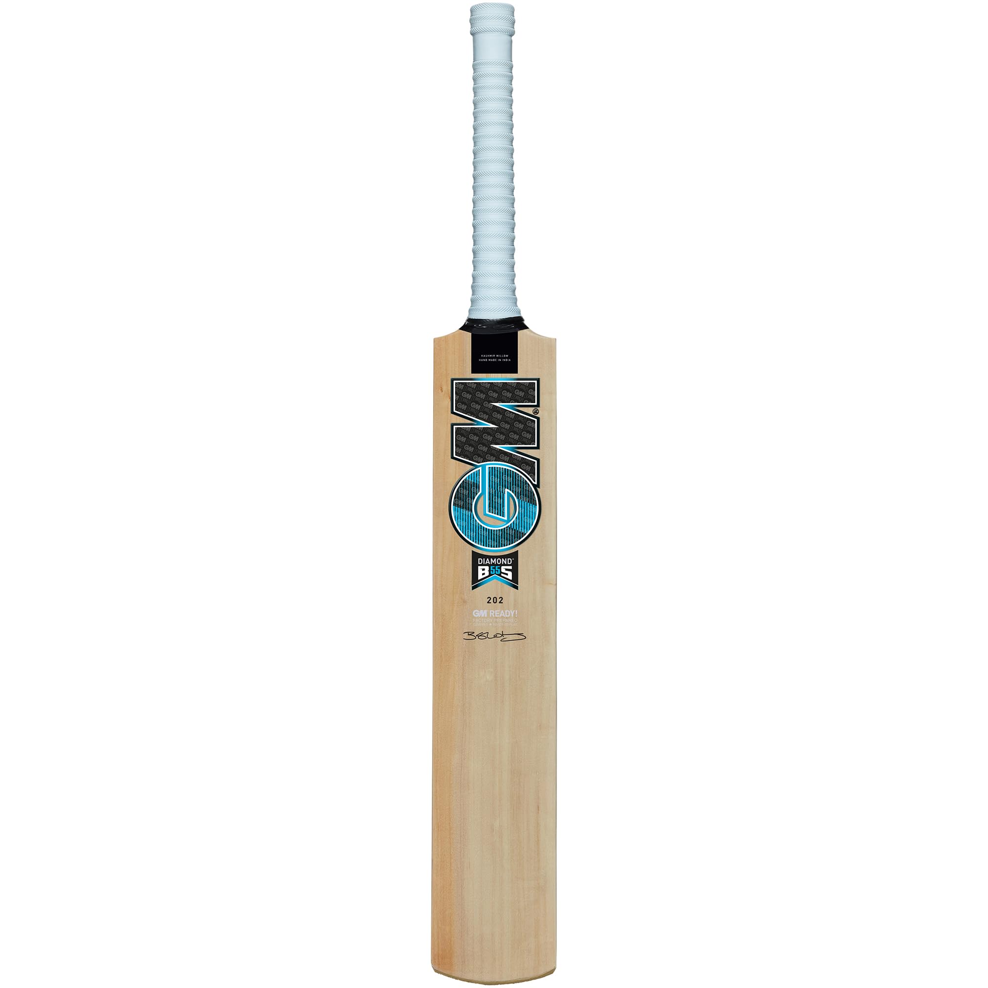 GM | Ben Stokes Diamond 202 BS55 Kashmir Willow Willow Mazza da cricket | ToeTek e Halo Grip | Full Size adatta per giocatori da 175 cm e oltre | Gunn & Moore