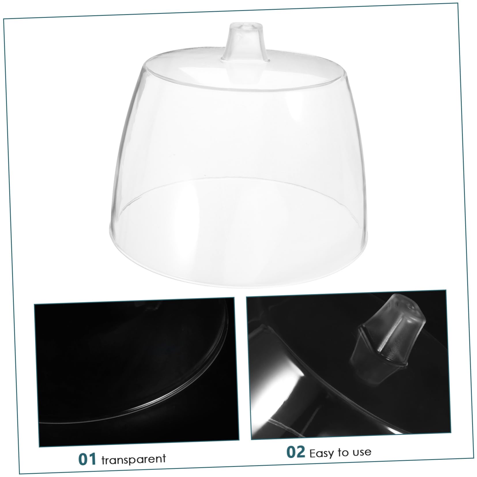 COLLBATH Transparente Käseglocke aus Acryl Robust und Tragbar für Kuchen und Früchte Leicht zu Reinigen für Picknick und Draußen Herdabdeckung Gasherd