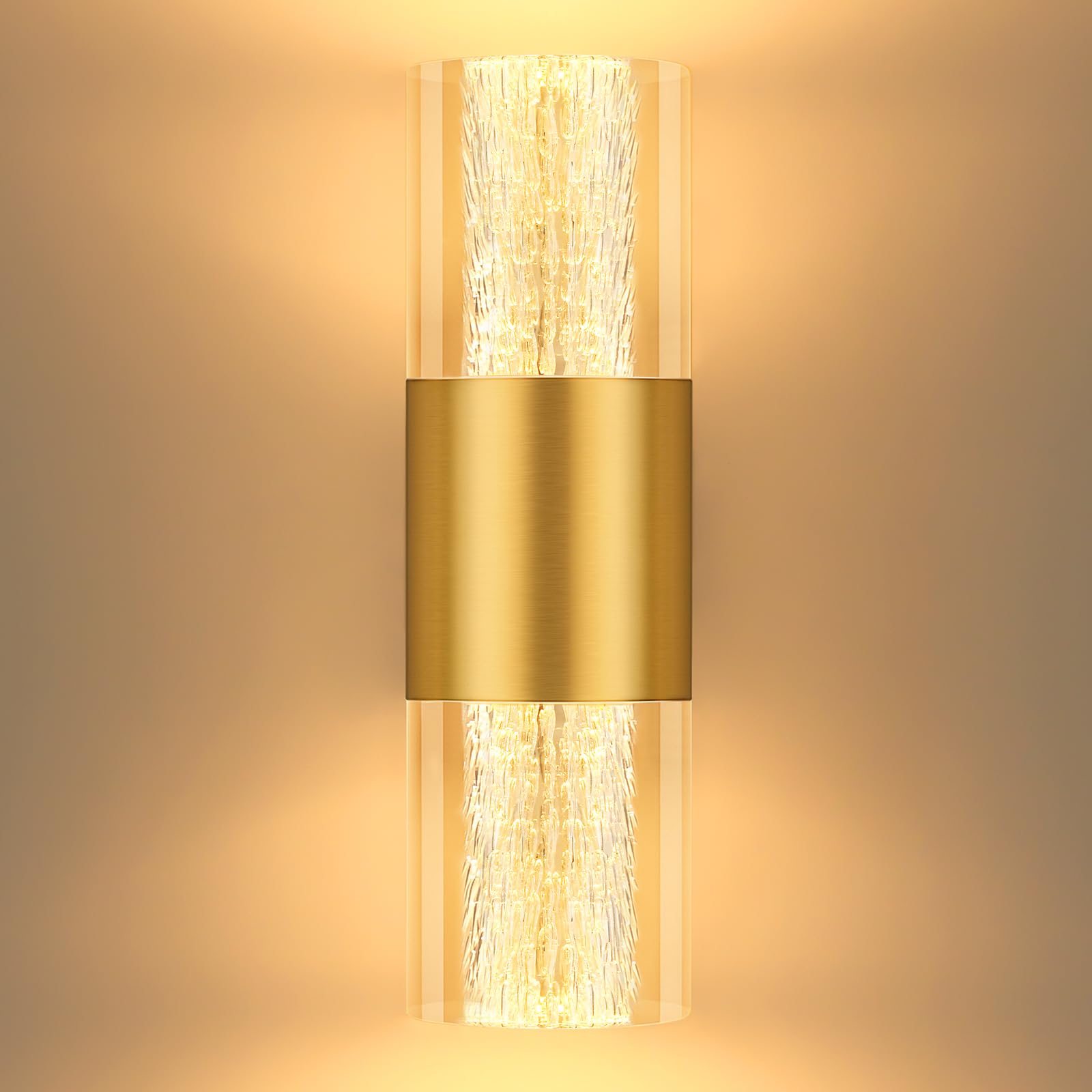 YindaLux LED Wandlampe Dimmbar 4W 400LM, Touch-Bedienung Modern LED Wandleuchte Innen 2700K 3000K 4000K, Nachtlicht Dimmbare für Schlafzimmer Korridor Wohnzimmer Treppe(Gold)