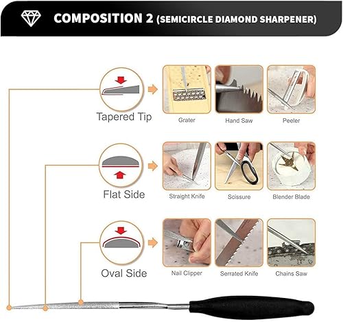 Miniatura 4 de Afiladores de cuchillos de mano de grano 300/600 de doble cara, afilador de cuchillos de diamante Weststone para cuchillos de cocina, tijeras,