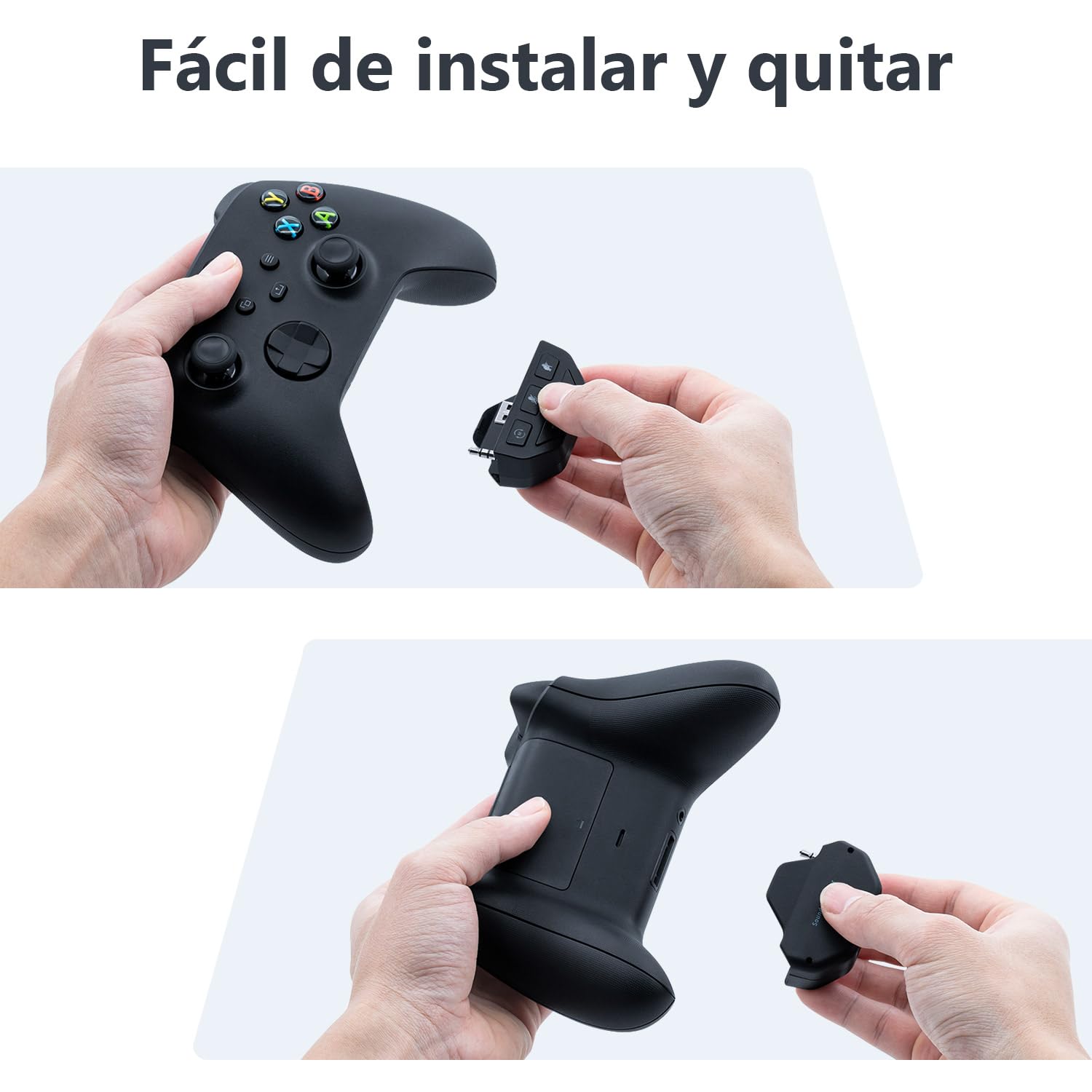 Mcbazel Adaptador de auriculares Xbox, audio estéreo y mezclador de micrófono, equilibrio de juego/chat y control de volumen, adaptador 3.5 mm para controladores Xbox