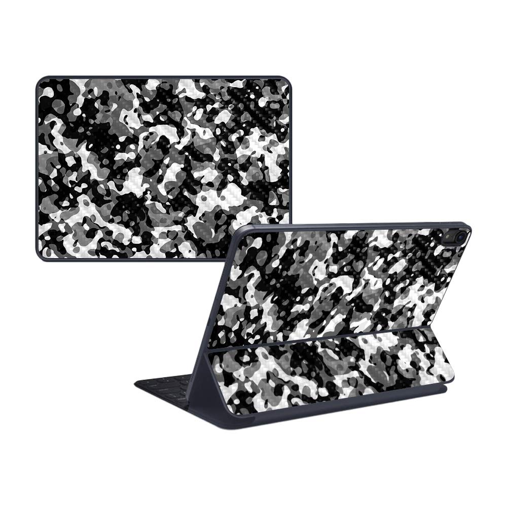 MightySkins Carbon Fiber Skin Compatible with iPad Pro Smart Keyboard 12.9" (2018) - Black Modern Camo | Protective, Durable Textured Carbon Fiber Finish | Easy to Apply | Made in The USA