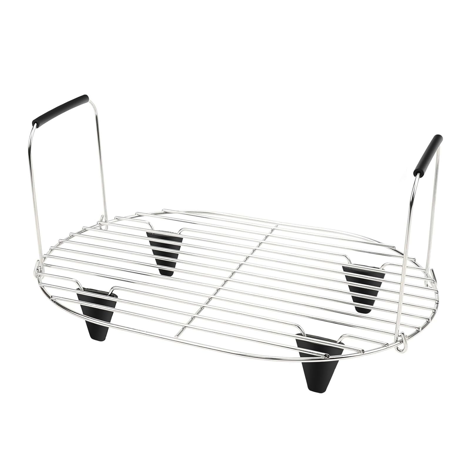 Kalttoy Cooking Rack with Silicone Feet Slow Cooker Rack Stainless Steel Texture Suitable for 8.5 Quart Slow Cooker Multicooker