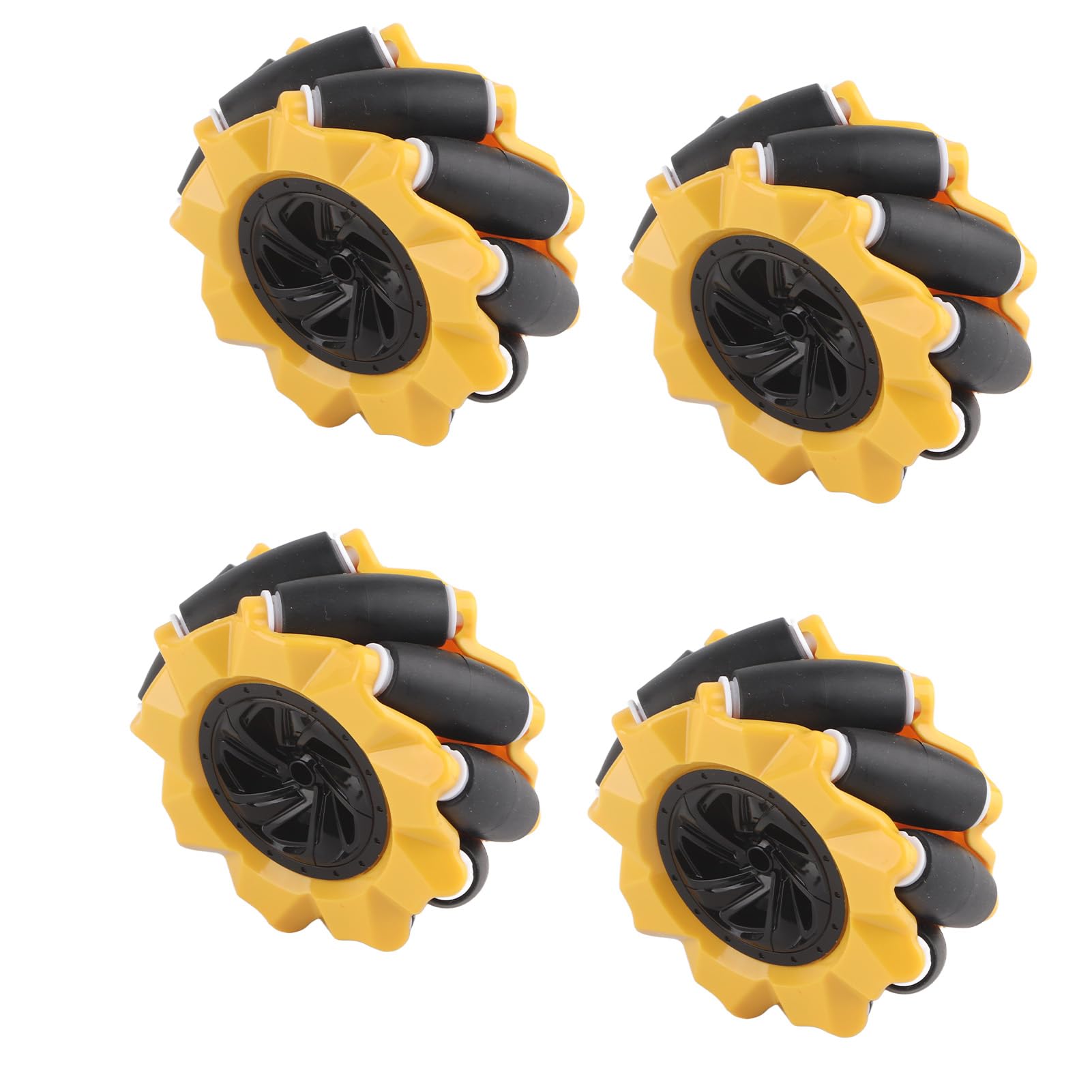Mecanum-Rad omnidirektionales Roboterauto 80 mm ABS-Gummi Gelb/Schwarz für TT Motors-Bausteine