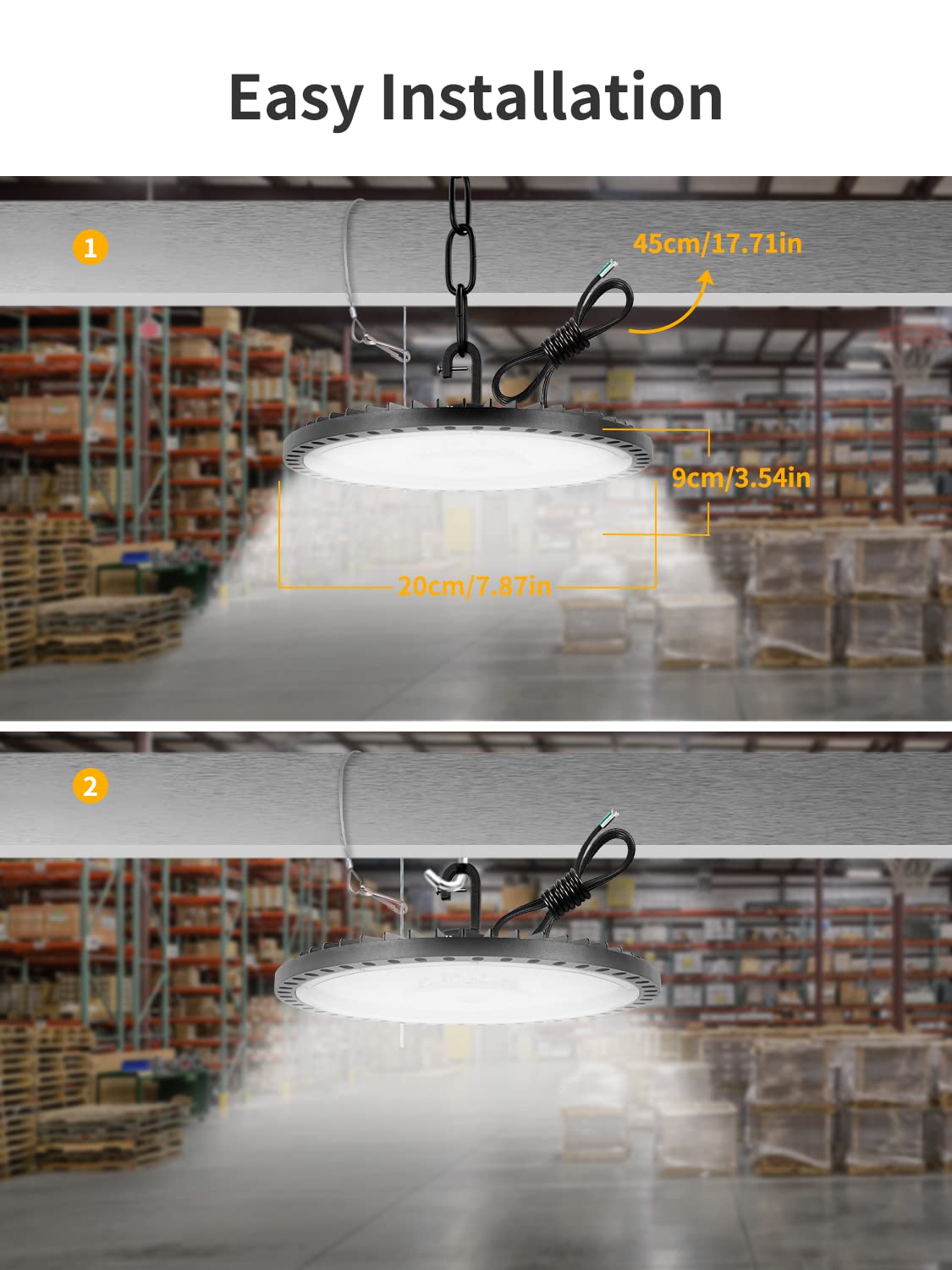 LED UFO Industrielampe,300W 30000LM Superhell Hallenstrahler LED,6000K Kaltweiß LED Hallenbeleuchtung,IP65 Wasserdicht LED High Bay Licht für Garage Fabrik Hallenbeleuchtung Werkstattbeleuchtung