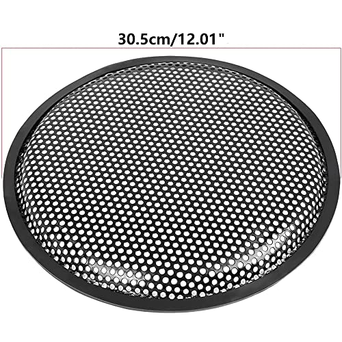 12 Inch Speaker Grill-Subwoofer Grille -Steel Speaker Covers Waffle Speaker Woofer Grill Black With 4Pcs Grill Clamps And 4Pcs Screws (12 Inch) #TOP2