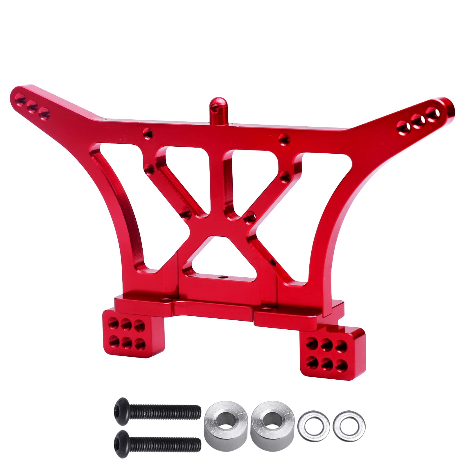 INTEGY CNC Aluminum Rear Shock Tower For Traxxas Rustler 2WD 1/10 RC Car – Silver Upgrade Part