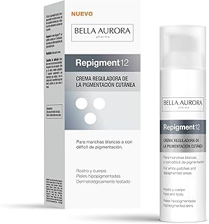 Bella Aurora, Repigment12, Tratamento para Eliminar as Manchas Brancas de Rosto e Corpo, Creme Repigmentante da pele para Manchas Brancas ou com déficit de pigmentação, 75 ml