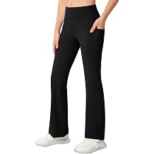 NORMOV Girls Flare Yoga Pants with Pockets,Bell Bottom Wide Leg Athletic Leggings for Teen Kids5-15 Years Old